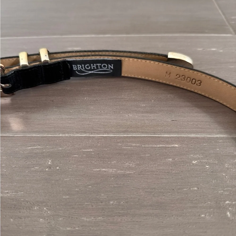 NWOT Brighton croc western festival leather black belt size Medium